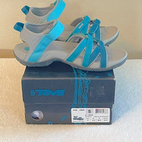 Teva Sandals 5 Tirra 4266 Lake Blue Gradient Sport Sandals Excellent Condition!! - Picture 4 of 12